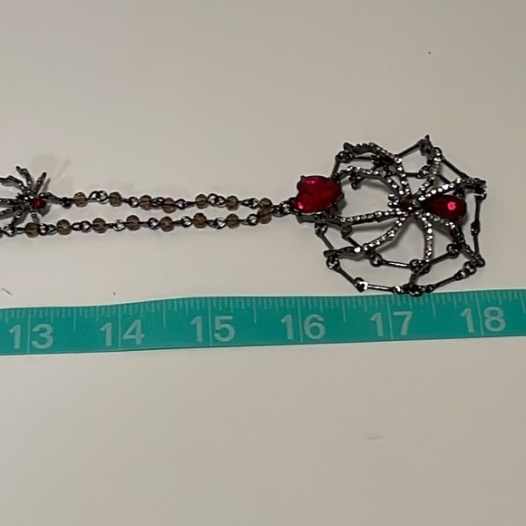 Betsey Johnson Glampire Spider & Web Pendant Necklace - Picture 4 of 10